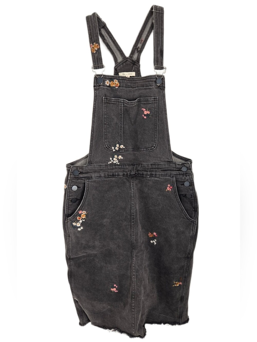 Charcoal Embroidered Denim Overall Skirt - Picture 8 of 14